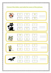 English worksheet: Connect the letters to create words