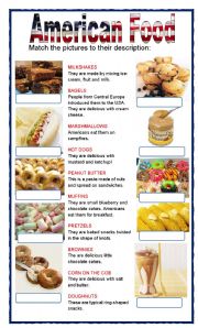 English Worksheet: (set 1/8) AMERICAN FOOD 