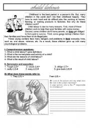 English Worksheet: child labour 