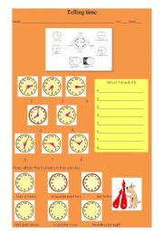 English Worksheet: Telling time