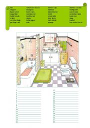 English Worksheet: In the BATHROOM