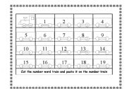English worksheet: Number and Number Word Trains