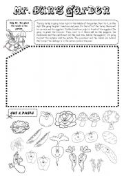 English Worksheet: Mr. Buns Garden (vegetables)