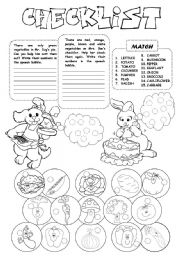 English Worksheet: Checklist - vegetables