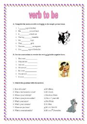 English Worksheet: verb to be - simple present (28.12.08)