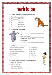 English Worksheet: verb to be - simple past (28.12.08)