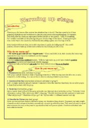 English Worksheet: warming up activities