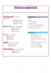 English Worksheet: MAKING SUGGESTIONA