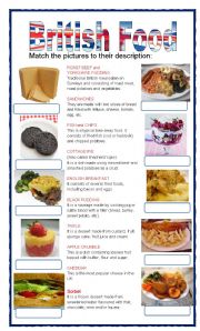 English Worksheet: (set 2/8) BRITISH FOOD