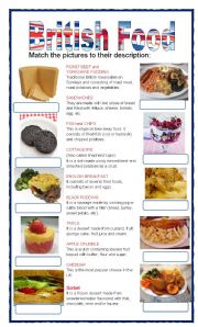 English Worksheet: (set 2/8) BRITISH FOOD