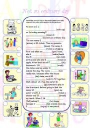 English Worksheet: Not an ordinary day - past simple