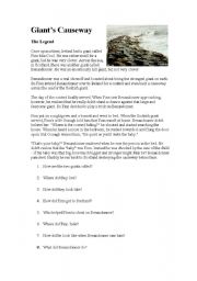 English Worksheet: Giants Causeway