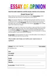 opinion essay worksheet