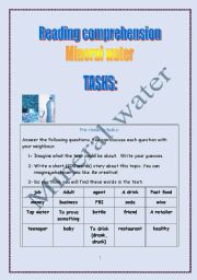 Mineral water (reading comprehension)  (+ answers)