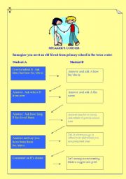 English Worksheet: role play :  meet an old friend