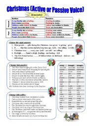 English Worksheet: Christmas (Active or Passive)