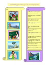 English Worksheet: Describing pictures, photos and posters