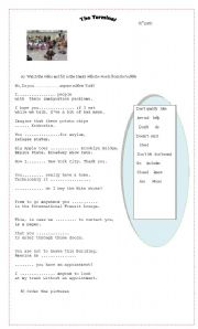 English Worksheet: The terminal film