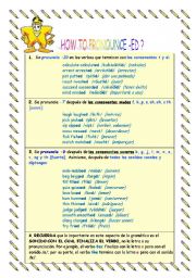 English Worksheet: RULES OF PRONOUNCIATION AND SPELLING OF -ED