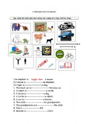 English Worksheet: compare and contrast
