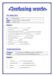 English Worksheet: confusing words (3 pages)
