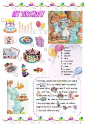 English Worksheet: MY BIRTHDAY