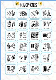 English Worksheet: HOMOPHONES