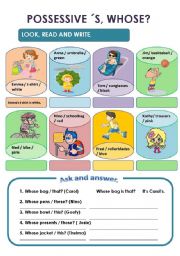 English Worksheet: POSSESSIVE