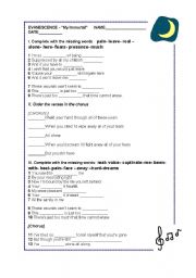 English Worksheet: Evanescence song 