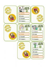 English Worksheet: card game - part 5- health