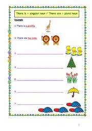 English Worksheet: There is/ There are