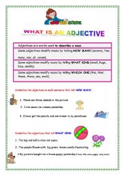 WHAT IS AN ADJECTICVE