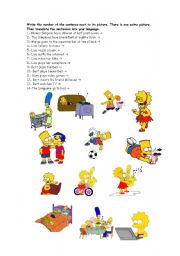 English Worksheet: THE SIMPSONS DAILY ROUTINES