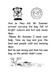 English Worksheet: Mr Winter story