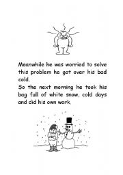 English Worksheet: Mr Winter story