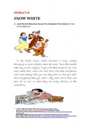 English Worksheet: Extract B Snow White