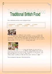 English Worksheet: Traditional British Food