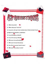 English Worksheet: Personal Questions: Simple Present, There is/are,