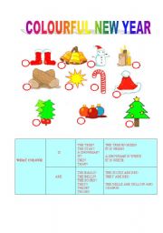 English Worksheet: COLOURFUL NEW YEAR+WHAT COLOUR??