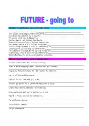 English Worksheet: FUTURE - GOING TO