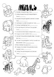 English Worksheet: Animals