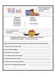 English worksheet: Future with Will  