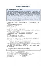 English Worksheet: TIME FOR WRITING , writing aa narrative