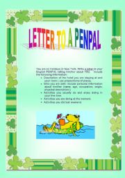 English worksheet: Letter to a penpal