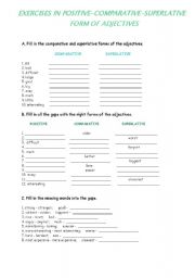 English Worksheet: Comparative and Superlative exercises