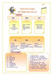 PREPOSITIONS OF TIME: IN/ON/AT