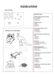 australia worksheet 