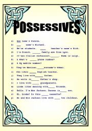 POSSESSIVE ADJECTIVES