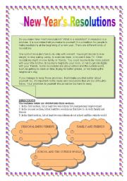 English Worksheet: New Years Resolutions