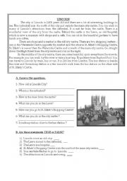English Worksheet: Reading Text  
